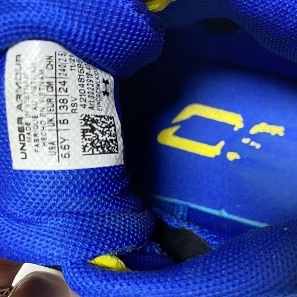 Under Armour Youth Blue SC 3Zero IV Basketball Sneakers Sz 5.5Youth/6.5 Women - Picture 14 of 16